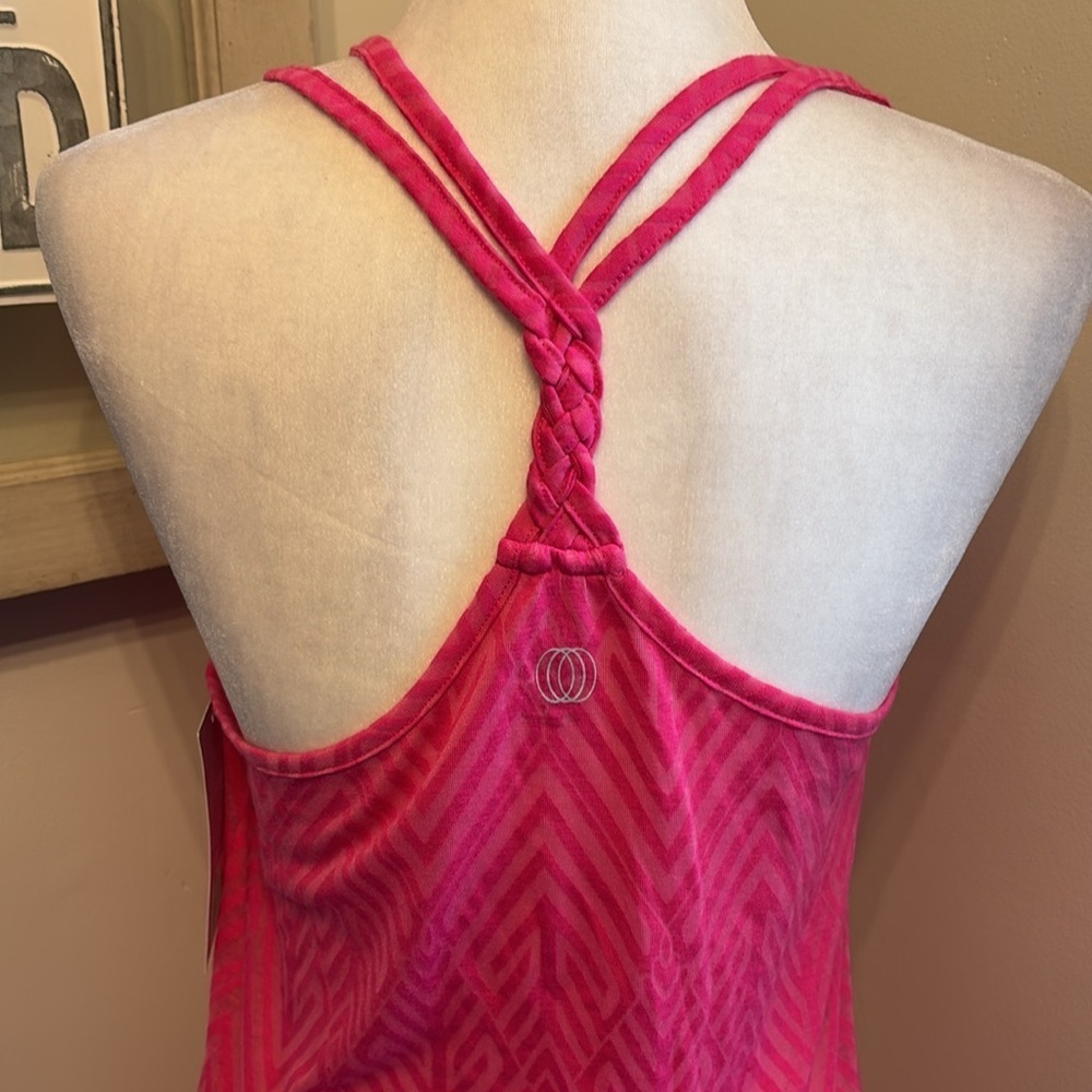Balance Collection Geometric Pattern Braided Razor Back Cover Up Fuschia NWT - Picture 7 of 10